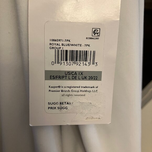 Blue and White Kasper Dress Open Sleeve Color Block NWT - Picture 8 of 11